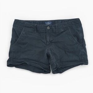 American Eagle Womens 12 Shortie Shorts Stretch Cotton Black Casual